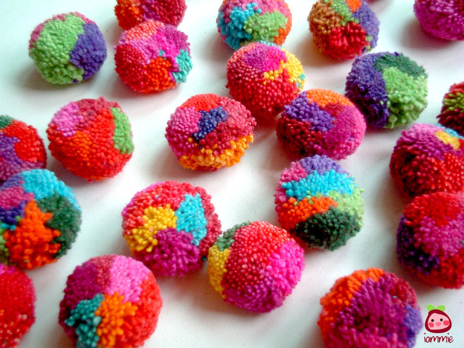 Mix Party Pom Poms Pompom Yarn Pom Pom Yarn Pompom Cotton Etsy
