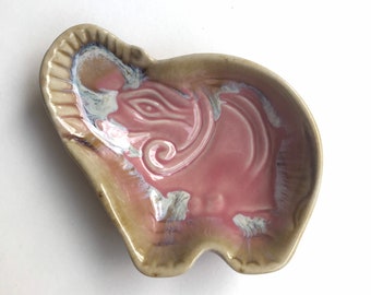 Ceramic Plate, elephant plate, pink, brown, ceramic bowl, ceramic dish, animal, small, ceramic elephant, decoration, elephant bowl, thai