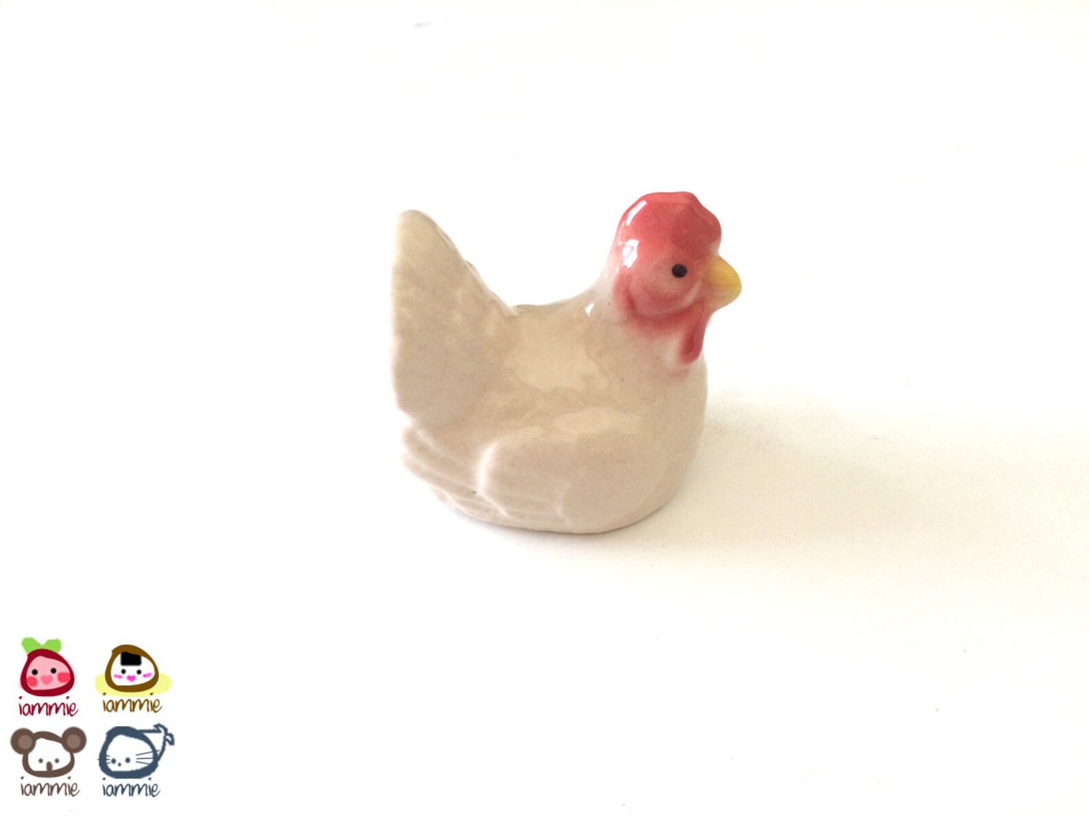White Ceramic Chicken Chicken Figurine Hen Rooster Farm Etsy