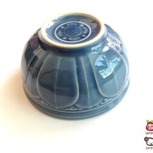 Ceramic Bowl, blue, flower, flower bowl, rice bowl, soup bowl, sauce, round, mini, small, decoration, bowl, bali, thai, luxury, lotus image 1