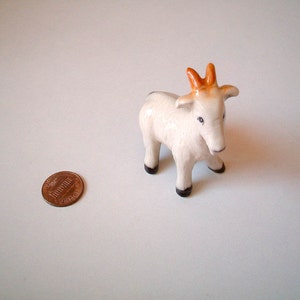 Little White Ceramic Goat: vintage style, mini animal, ceramic animal, tiny animal, little animal, decoration, miniature animal, mini, small image 5