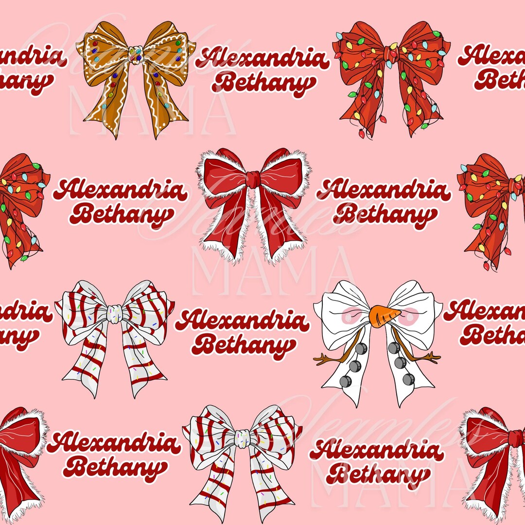 Bow Names Customizable Holiday Bows Name Digital File - Quick TAT - Etsy