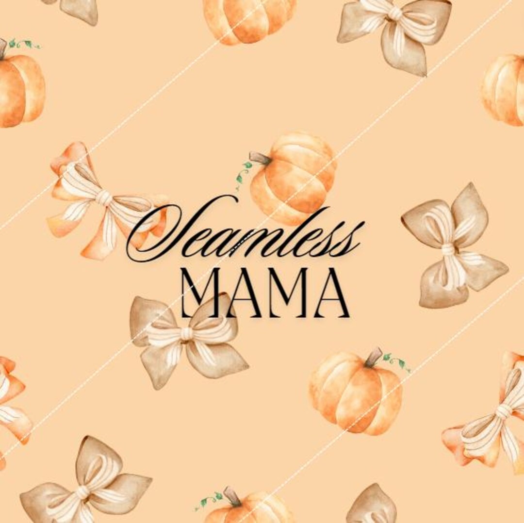 Pumpkin Bows Seamless Repeat Pattern File Creamsicle Background ...