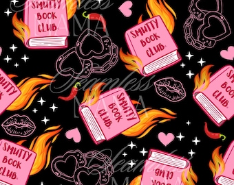 Smutty Book Club V1 Seamless Digital Repeat File - Instant Download