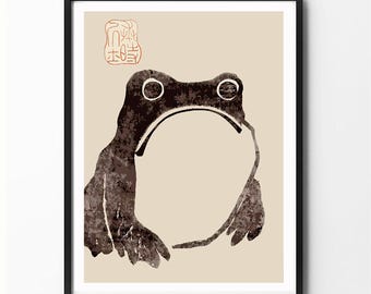 Grumpy Frog by Matsumoto Hoji Art Print - Etsy