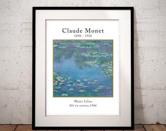 Impression de nénuphars de Claude Monet : giclée d'art impressionniste