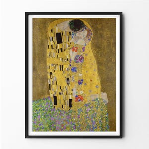 Gustav Klimt print - The Kiss, art nouveau print, fine art poster, modern art home decor, office art, Austrian art, gift for fine art lover