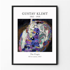 Impresión de Gustav Klimt: La Virgen, impresión art nouveau, póster de bellas artes, decoración del hogar de arte moderno, arte de oficina, arte austriaco, regalo para amantes de las bellas artes