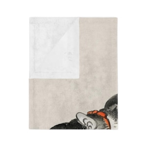 Sleeping Cat Throw Blanket: Japanese Ukiyo-e Art Fleece image 3
