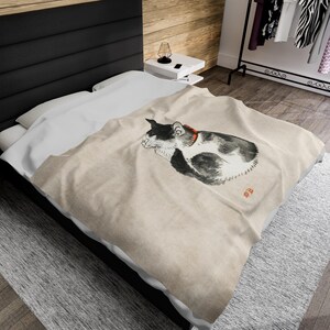 Sleeping Cat Throw Blanket: Japanese Ukiyo-e Art Fleece image 8