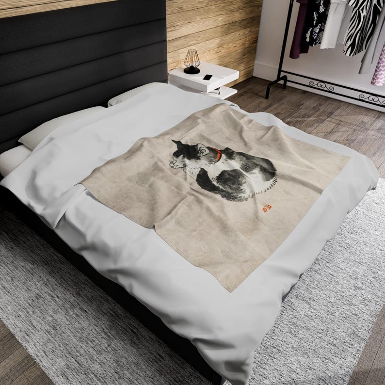 Sleeping Cat Throw Blanket: Japanese Ukiyo-e Art Fleece image 10
