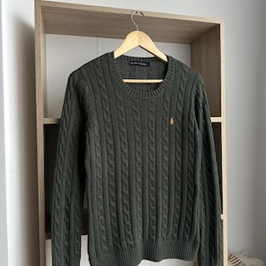 Vintage Polo Ralph Lauren Green PRL Navy Sweater