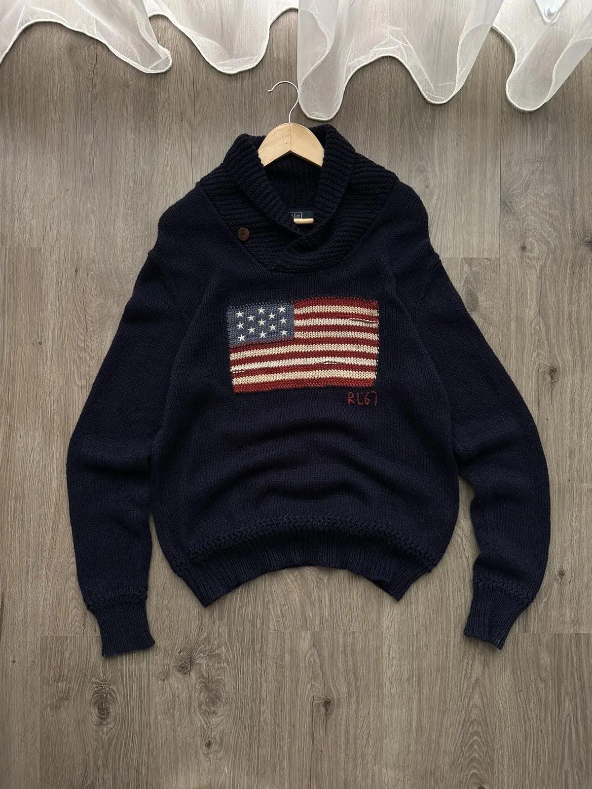 Vintage Ralph Lauren US American Flag Soft Throw Decor