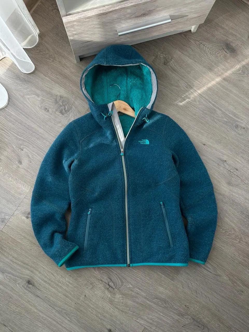 Vintage The North Face Outdoor Blue Fur Zip Hoodie