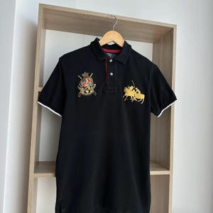 VTG Polo Ralph Lauren  PRL Big Logo Black T-shirt