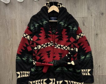 Vintage Polo Ralph Lauren wollen land Azteeks PRL-vest