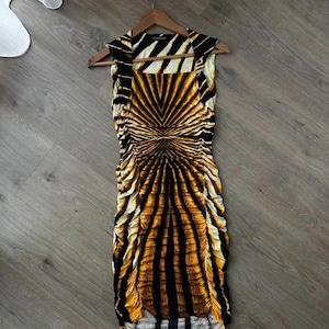 Vintage Roberto Cavalli Spring Striped Evening Womens Dress