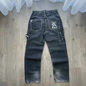 VTG Karl Kani Grey Big Logo Denim Pants