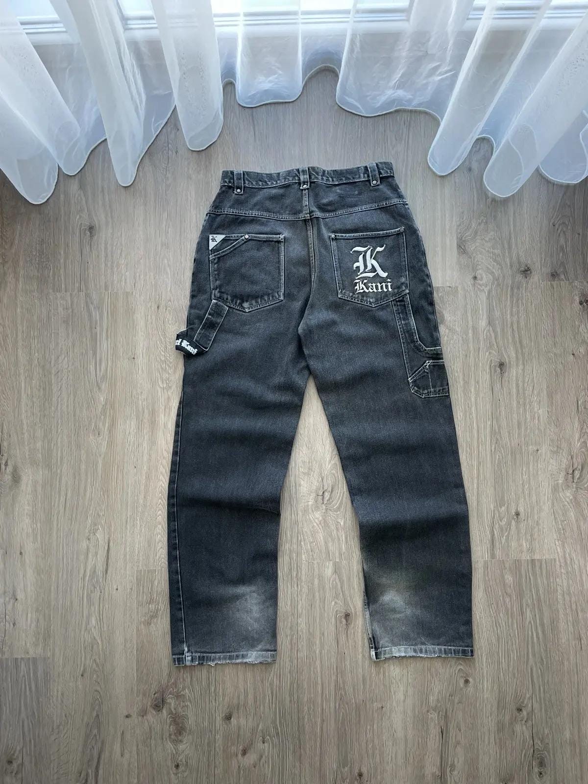 VTG Karl Kani Grey Big Logo Denim Pants - Etsy