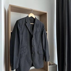 Vintage Polo Ralph Lauren Gray Made In Italy PRL 3 Button Jacket