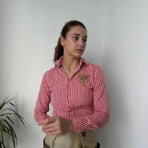 Vintage Polo Ralph Lauren Rotes Big Logo Hemd