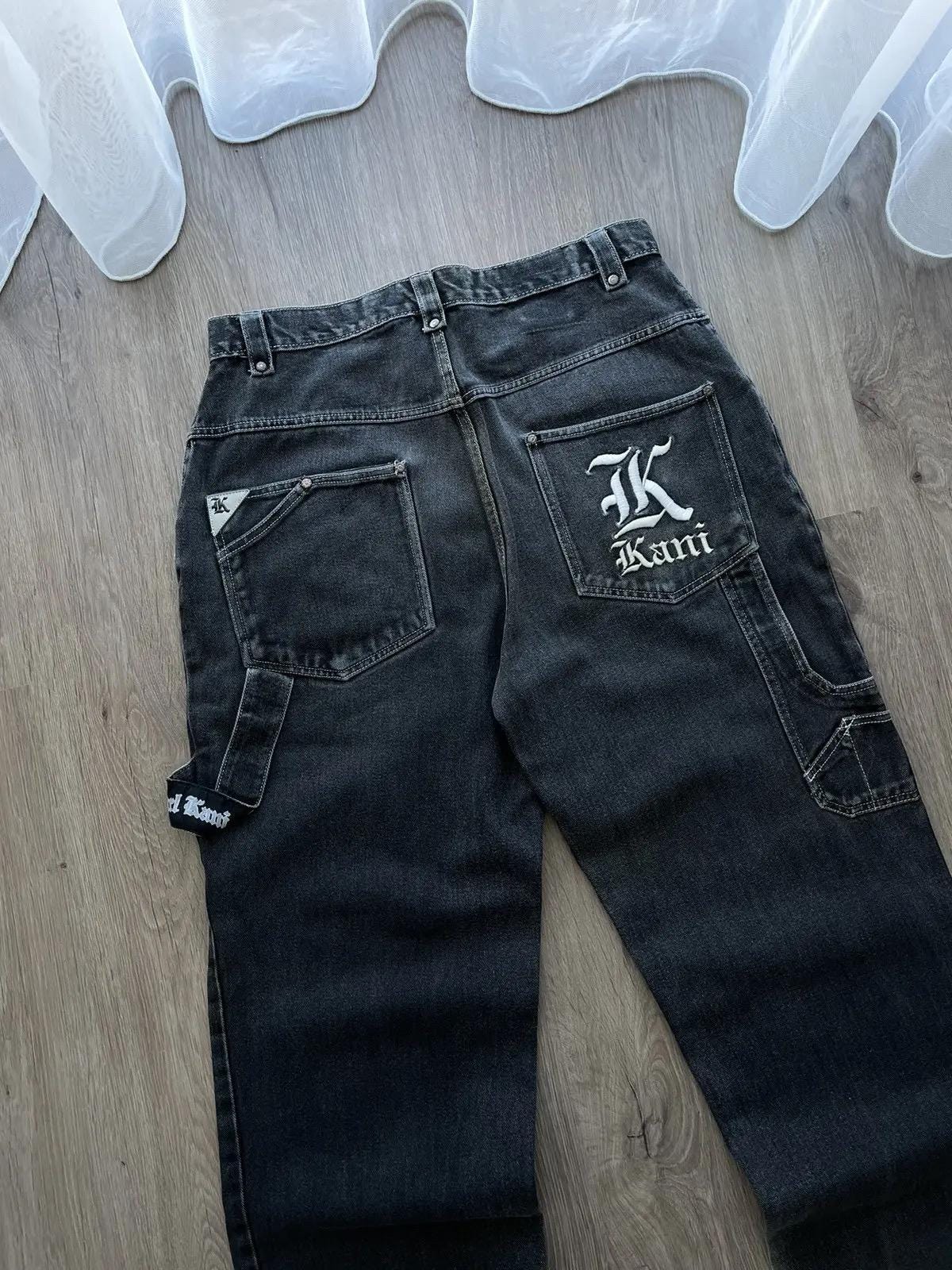 VTG Karl Kani Grey Big Logo Denim Pants - Etsy