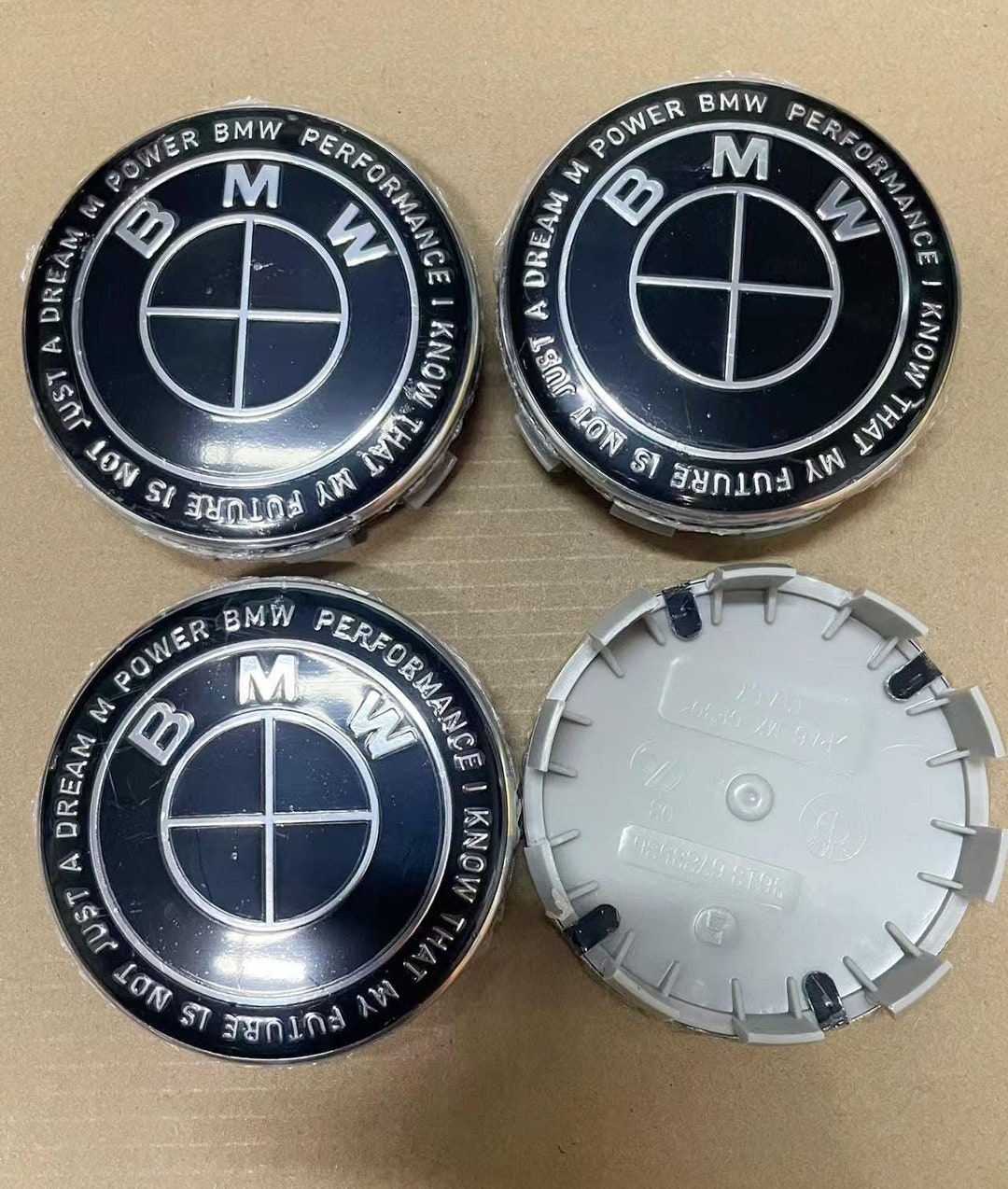 Set of 4 BMW 50th Anniversary Commemorative Edition Wheel Hub Centre ...