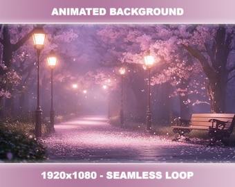 Sakura Cherry Blossom Alley Animated Stream Background (Seamless Loop)