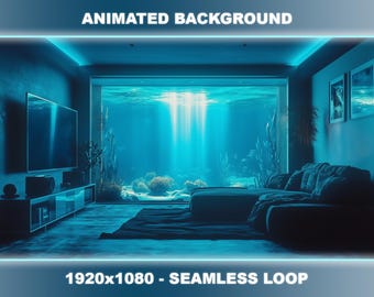 Underwater Bubble Room Animated Background | Seamless Loop VTuber Stream Overlay (Digital Download)