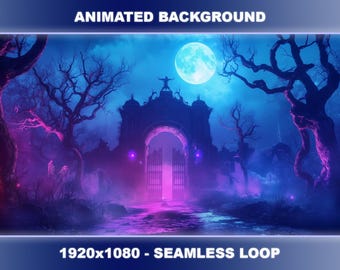Haunted Forest Animated Stream Background | Gothic Halloween VTuber Overlay (Seamless Loop)