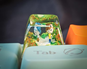 Rick and Morty Keycap, Anime Artisan Kecap, Custom Keycap, Character Keycap, Birthday Gift, Halloween Gift