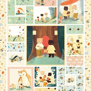 Littlest Familys Big Day Cotton Fabric Panel by Emily Martin for Riley Blake Designs 36 x 43.5 Inches
