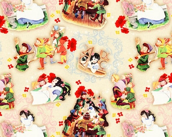 Snow White Children's Fabric Yardage 44-45 Inches Wide from David Textiles