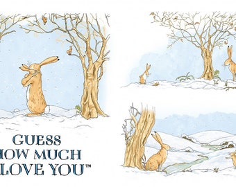 Guess How Much I Love You Children's Fabric Panel 24 x 44 Inches Wide Cotton from Cloth Works