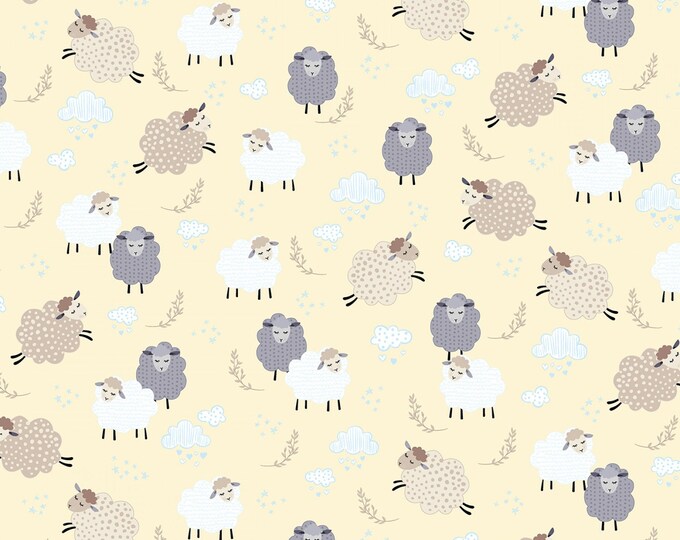Dreamy Sheep Sweet Dreams Cotton Flannel by Kanvas for Etsy