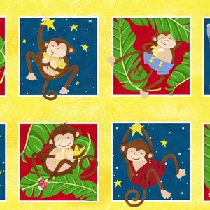 Monkey Business Children's Fabric Panel 24 x 44 Inches from Henry Glass