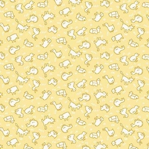Yellow Farm Animals Nana Mae 8 Cotton by Henry Glass, 44 inches wide