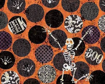 Skeleton Dot Halloween Fabric from Springs Creative 44-45 inches wide