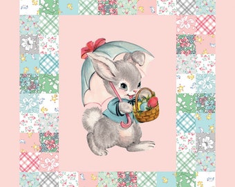 Easter Parade Children's Cotton Fabric Panel by Lindsay Wilkes for Riley Blake Designs 24 x 43.5 Inches