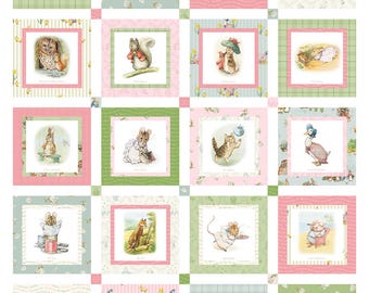 Peter Rabbit and Friends Fabric Panel 36 x 43 inches Cotton from Riley Blake Designs
