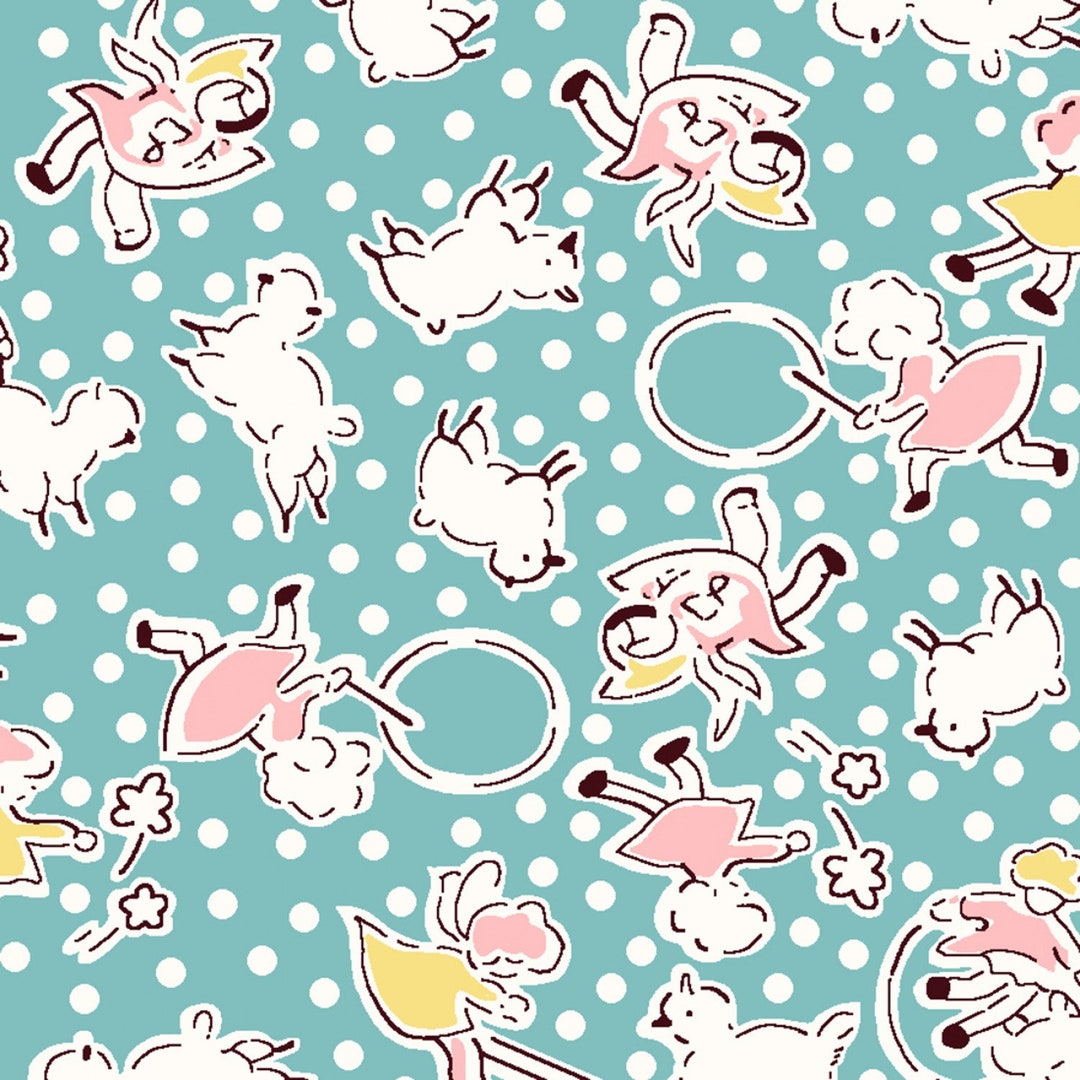 Nursery Rhymes Fabric Mary Had A Little Lamb Children's Cotton Fabric