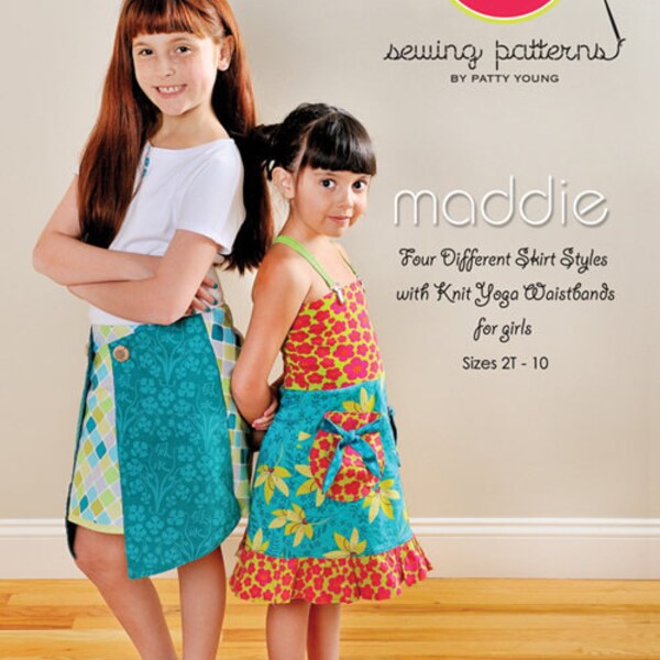 Children's Dress Pattern, Modkid Maddie Skirt Patterns size 2T-10 by Patty Young