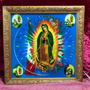 Vintage Guadalupe Lighted Shrine: Religious Altar Decor