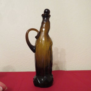 Vintage GUADALUPE 10 Hand Blown Souvenir Holy Water Bottle with Stopper and Pontil Scar from Mexico No Chips or Cracks image 8