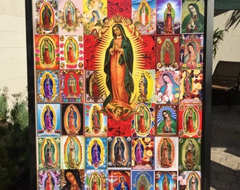 Colorful Vintage GUADALUPE Chromos Historical Religious 20 x 30" Photo Fine Art Print by MARIPOSAFUERTE - Photo quality print/ thick paper