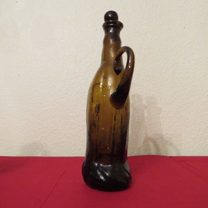 Vintage GUADALUPE 10 Hand Blown Souvenir Holy Water Bottle with Stopper and Pontil Scar from Mexico No Chips or Cracks image 6