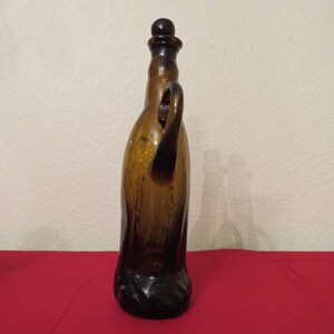 Vintage GUADALUPE 10 Hand Blown Souvenir Holy Water Bottle with Stopper and Pontil Scar from Mexico No Chips or Cracks image 7