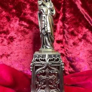 Beautiful vintage french statue - mary holding baby jesus