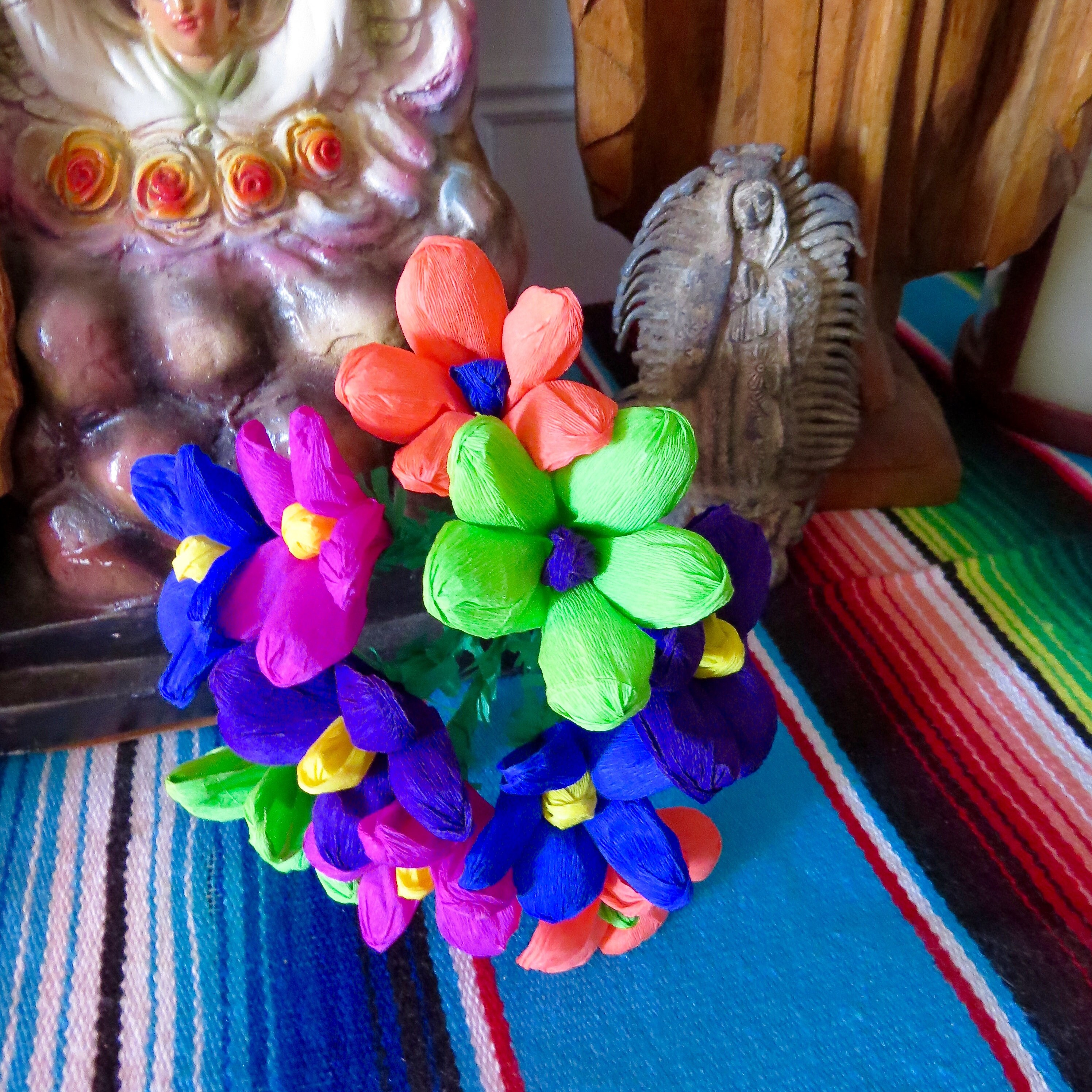 Small Colorful Mexican Paper Flower Bouquet of 10 Perfect Etsy