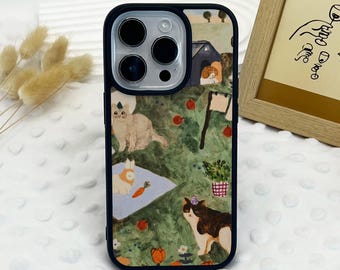 Jolie coque de téléphone chat pour iPhone Air iPhone 17 16 15 14 13 12 11 iPhone Pro/Pro Max coque iPhone Mini XR XS MAX SE2020 cadeau personnalisable